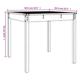 Table de jardin noir 82,5x82,5x76 cm bois massif de pin