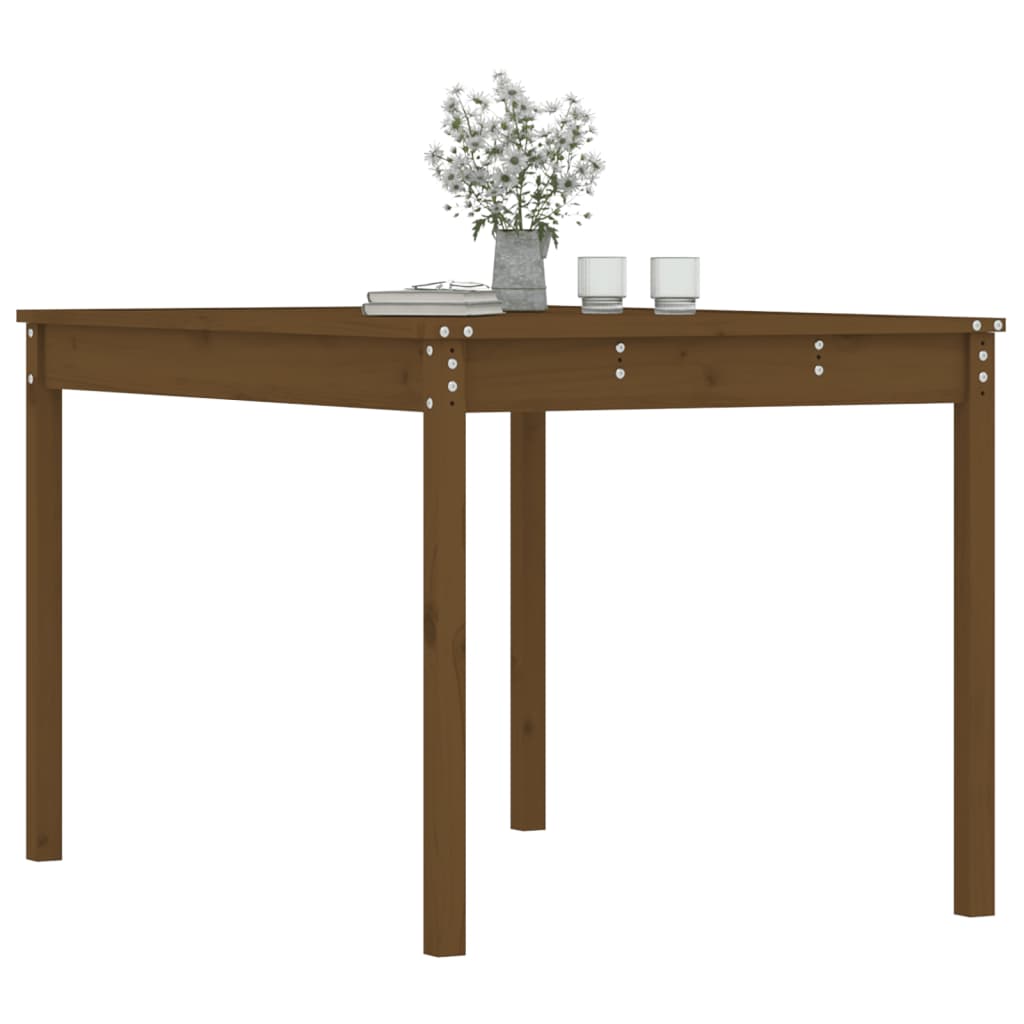 Table de jardin marron miel 121x82,5x76 cm bois massif de pin