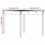 Table de jardin marron miel 121x82,5x76 cm bois massif de pin