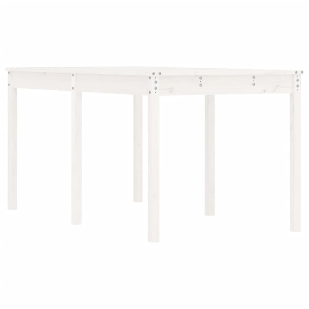 Table de jardin blanc 159,5x82,5x76 cm bois massif de pin