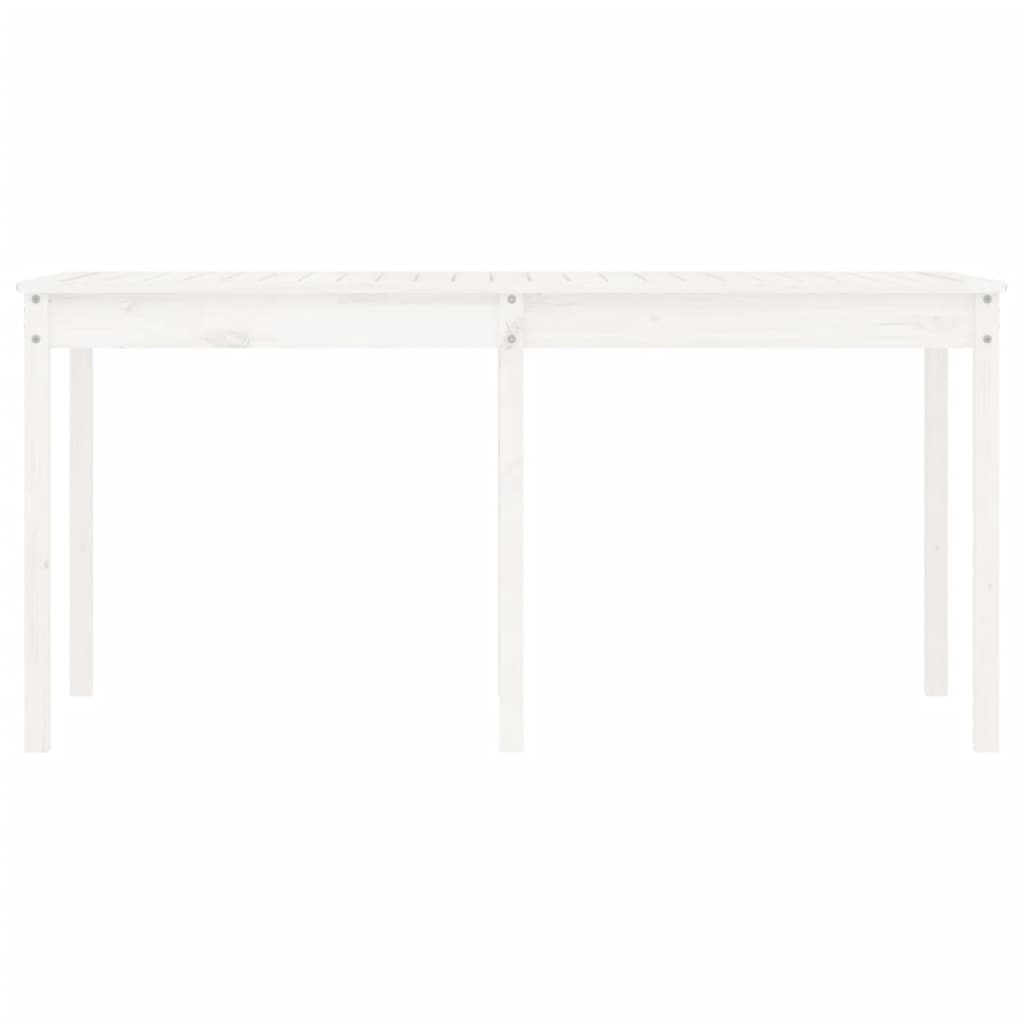 Table de jardin blanc 159,5x82,5x76 cm bois massif de pin