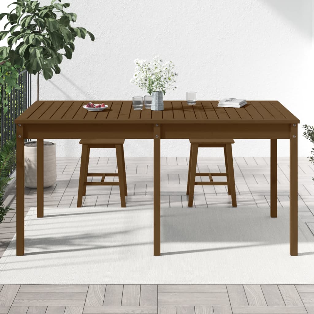 Table de jardin marron miel 159,5x82,5x76 cm bois massif de pin