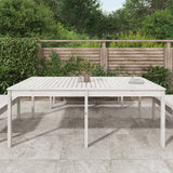 Table de jardin blanc 203,5x100x76 cm bois massif de pin