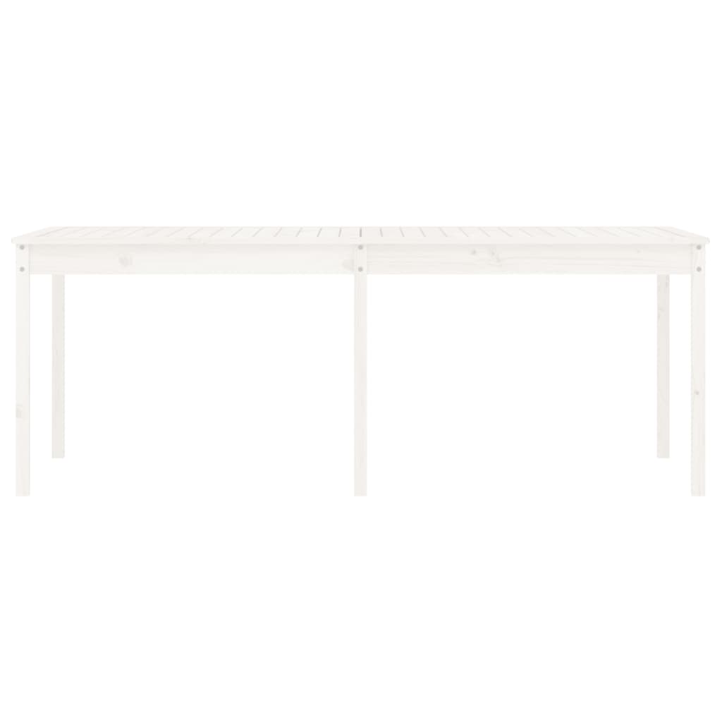 Table de jardin blanc 203,5x100x76 cm bois massif de pin