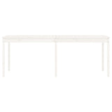 Table de jardin blanc 203,5x100x76 cm bois massif de pin