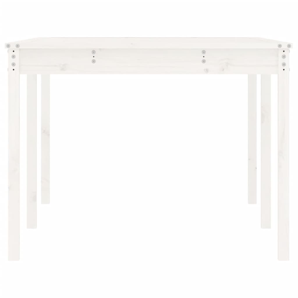 Table de jardin blanc 203,5x100x76 cm bois massif de pin