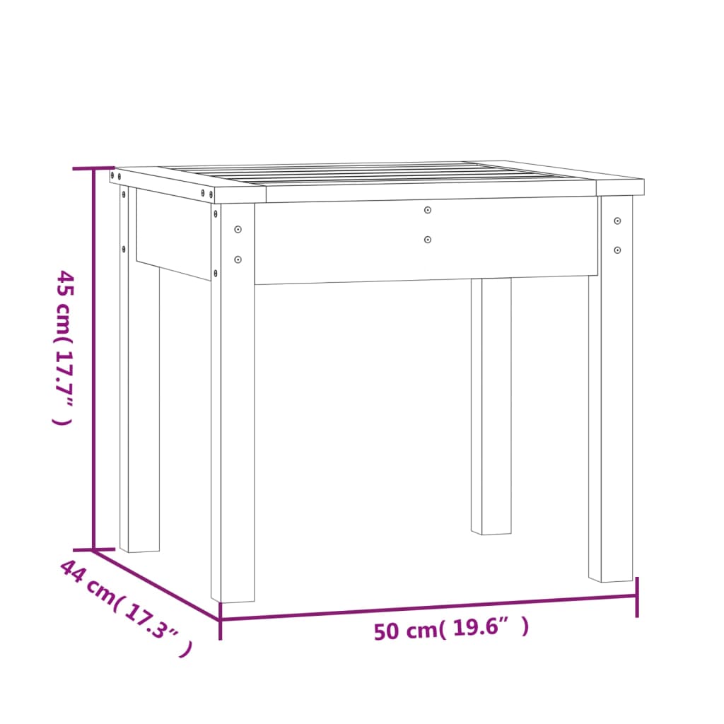 Banc de jardin blanc 50x44x45 cm bois massif de pin