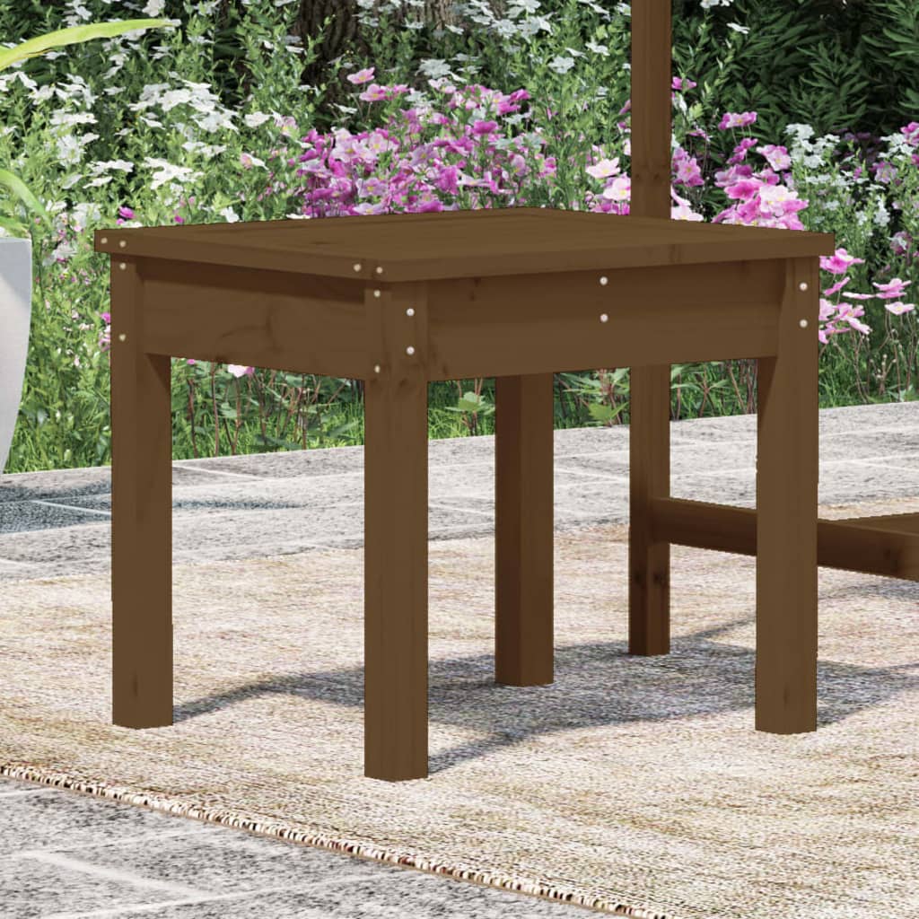 Banc de jardin marron miel 50x44x45 cm bois de pin massif