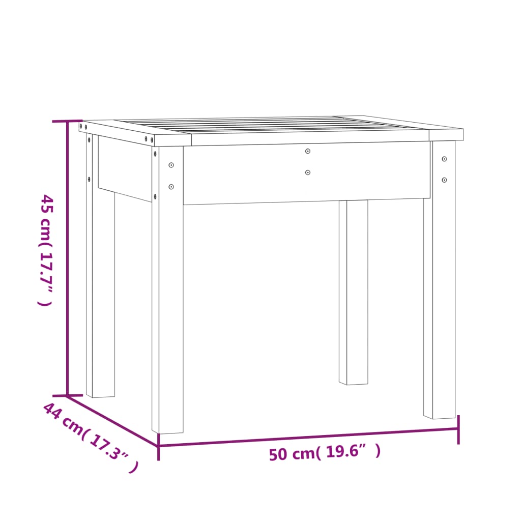 Banc de jardin marron miel 50x44x45 cm bois de pin massif