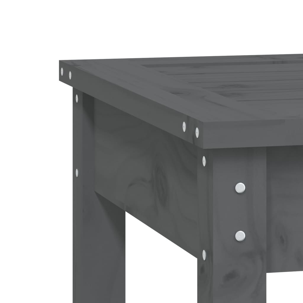 Banc de jardin gris 80x44x45 cm bois massif de pin