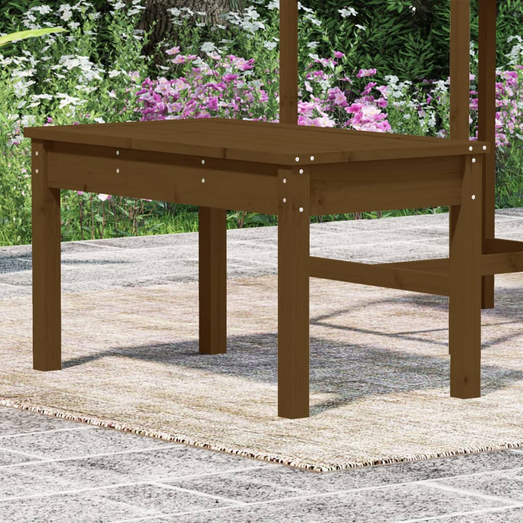 Banc de jardin marron miel 80x44x45 cm bois de pin massif