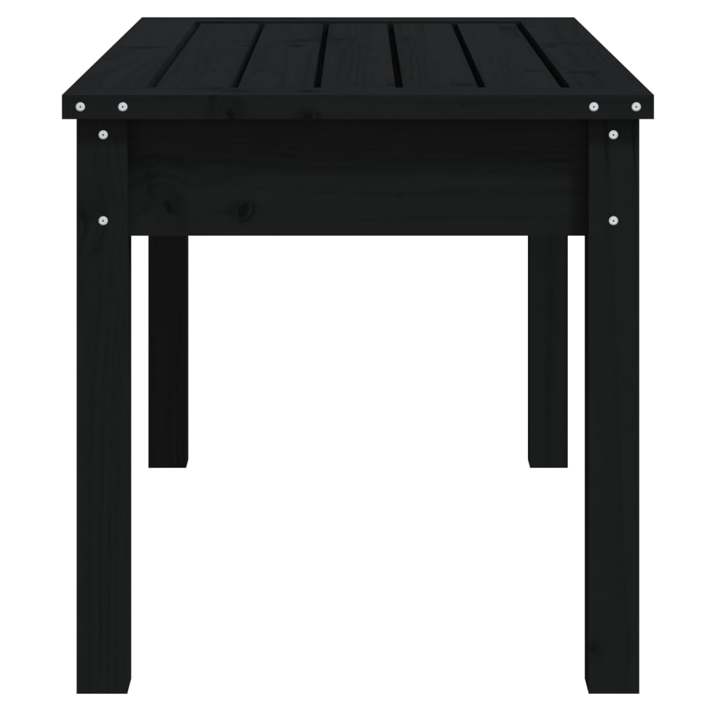 Banc de jardin noir 80x44x45 cm bois massif de pin