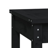 Banc de jardin noir 80x44x45 cm bois massif de pin