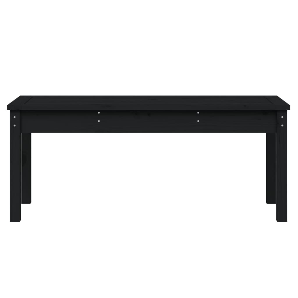 Banc de jardin noir 109x44x45 cm bois massif de pin