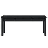 Banc de jardin noir 109x44x45 cm bois massif de pin