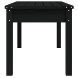 Banc de jardin noir 109x44x45 cm bois massif de pin