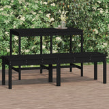 Banc de jardin à 2 places noir 159,5x44x45cm bois massif de pin