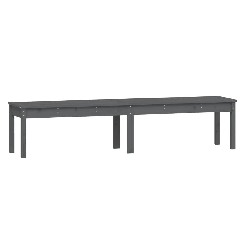 Banc de jardin à 2 places gris 203,5x44x45cm bois massif de pin