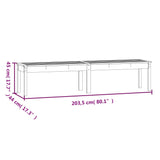 Graue 2-Sitzer-Gartenbank 203,5x44x45cm aus massivem Kiefernholz