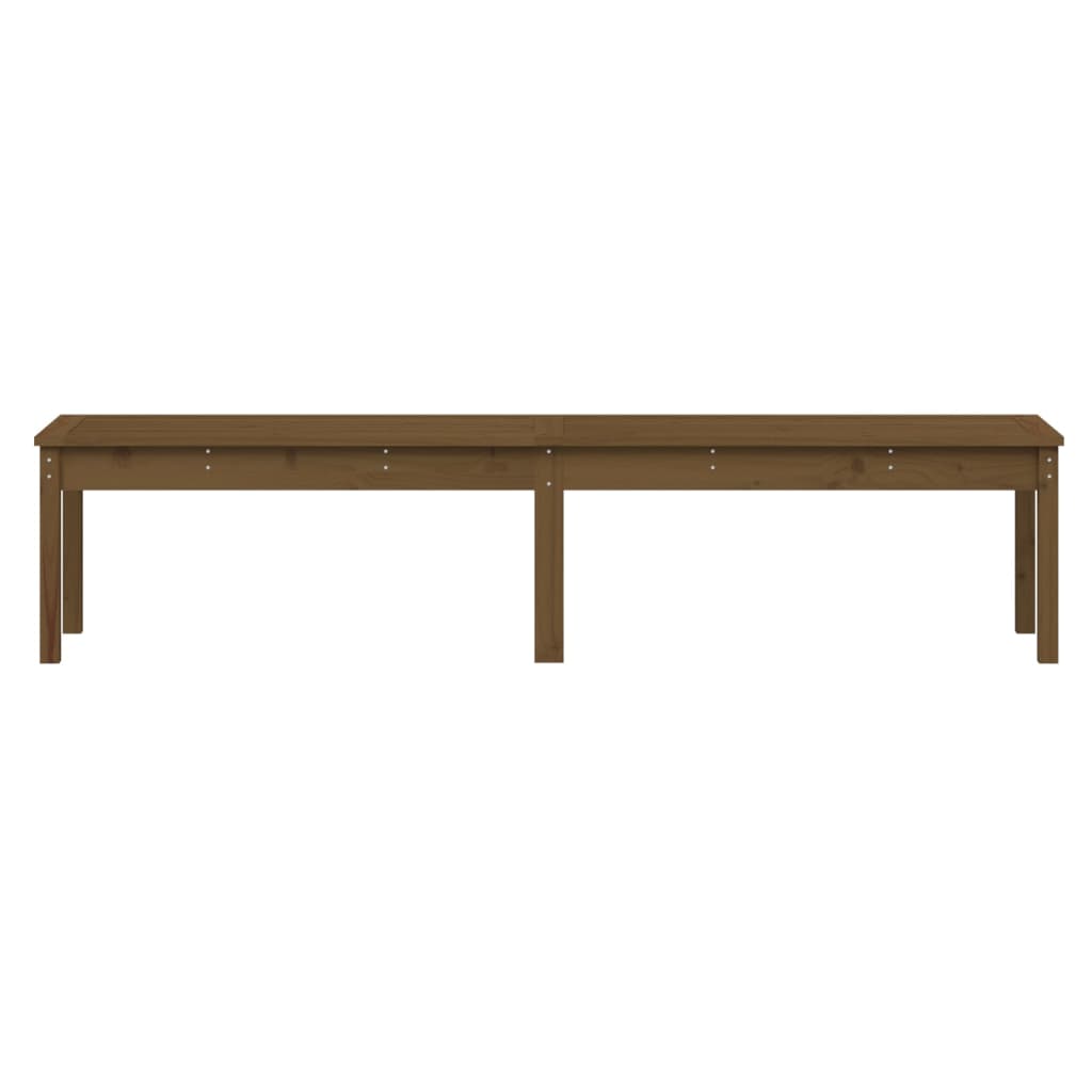 Banc de jardin à 2 places marron miel 203,5x44x45cm bois de pin