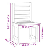 Gartenstühle 2er-Set grau 50x48x91,5 cm massives Kiefernholz