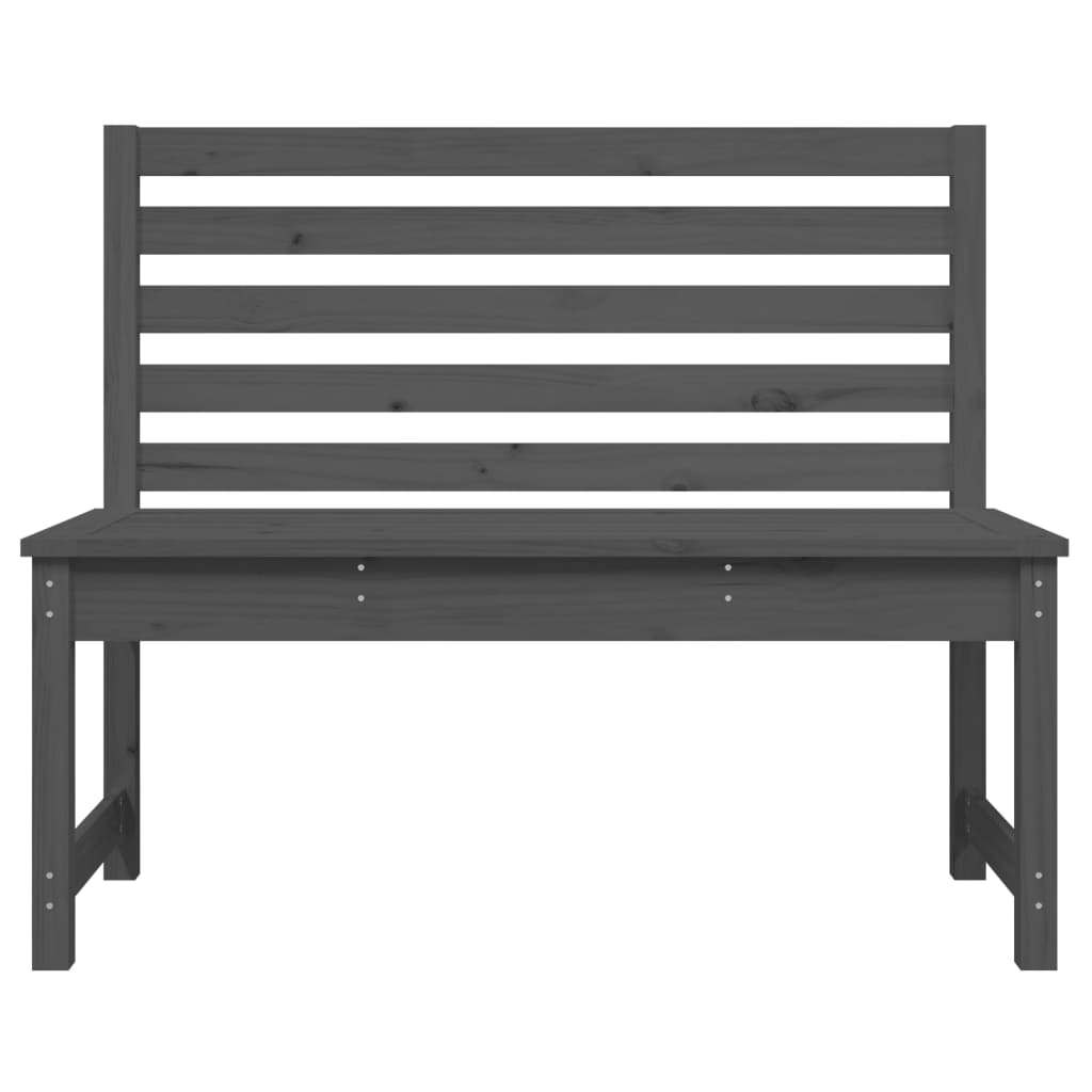 Banc de jardin gris 109 cm bois massif de pin