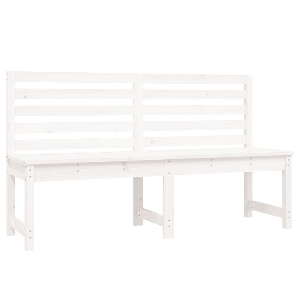 Banc de jardin blanc 157,5 cm bois massif de pin