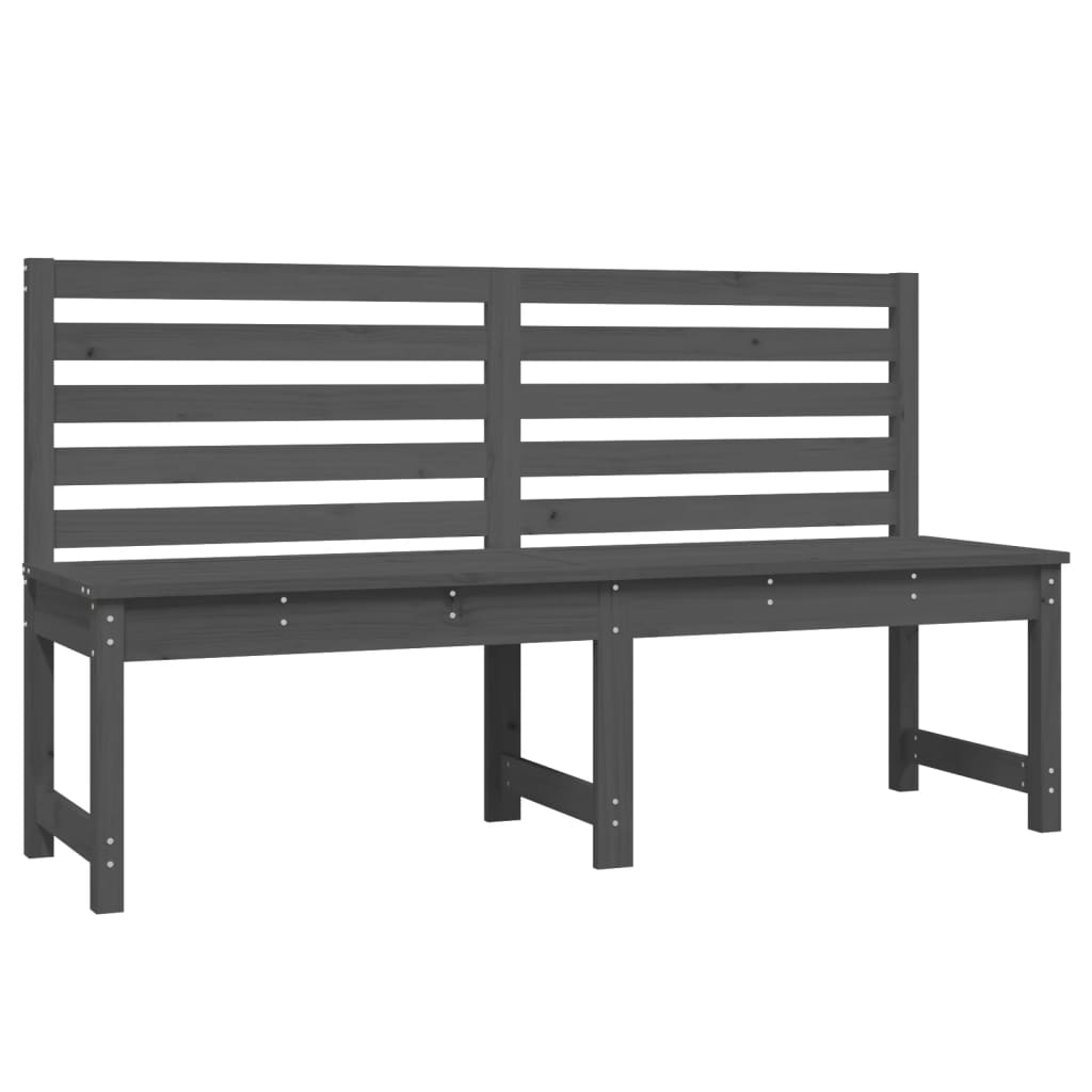 Banc de jardin gris 157,5 cm bois massif de pin