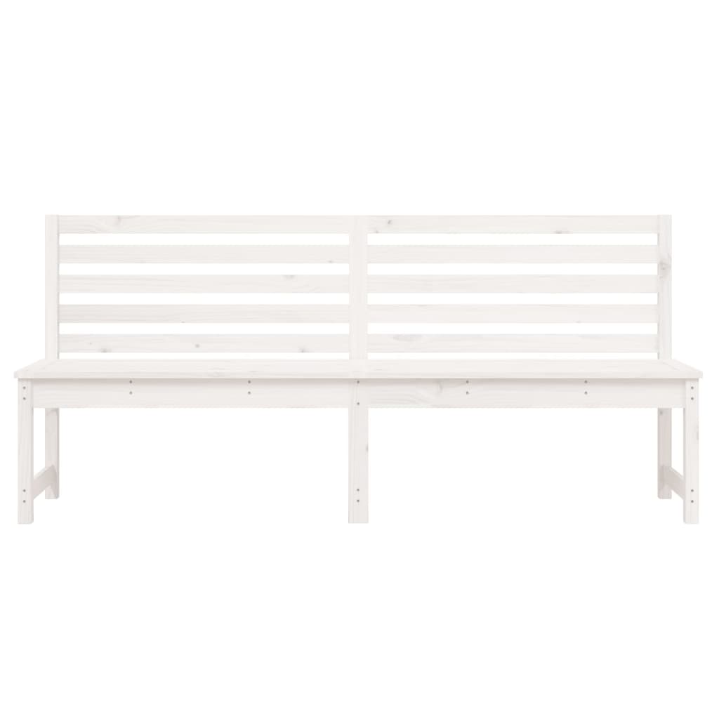 Banc de jardin blanc 201,5 cm bois massif de pin