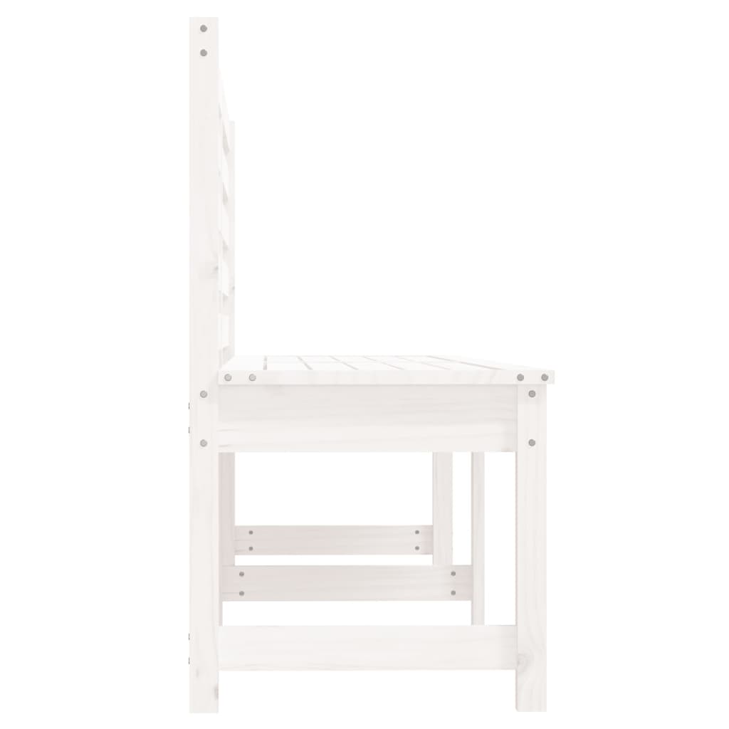 Banc de jardin blanc 201,5 cm bois massif de pin