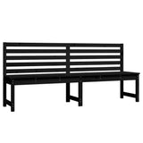 Banc de jardin noir 201,5 cm bois massif de pin