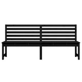 Banc de jardin noir 201,5 cm bois massif de pin