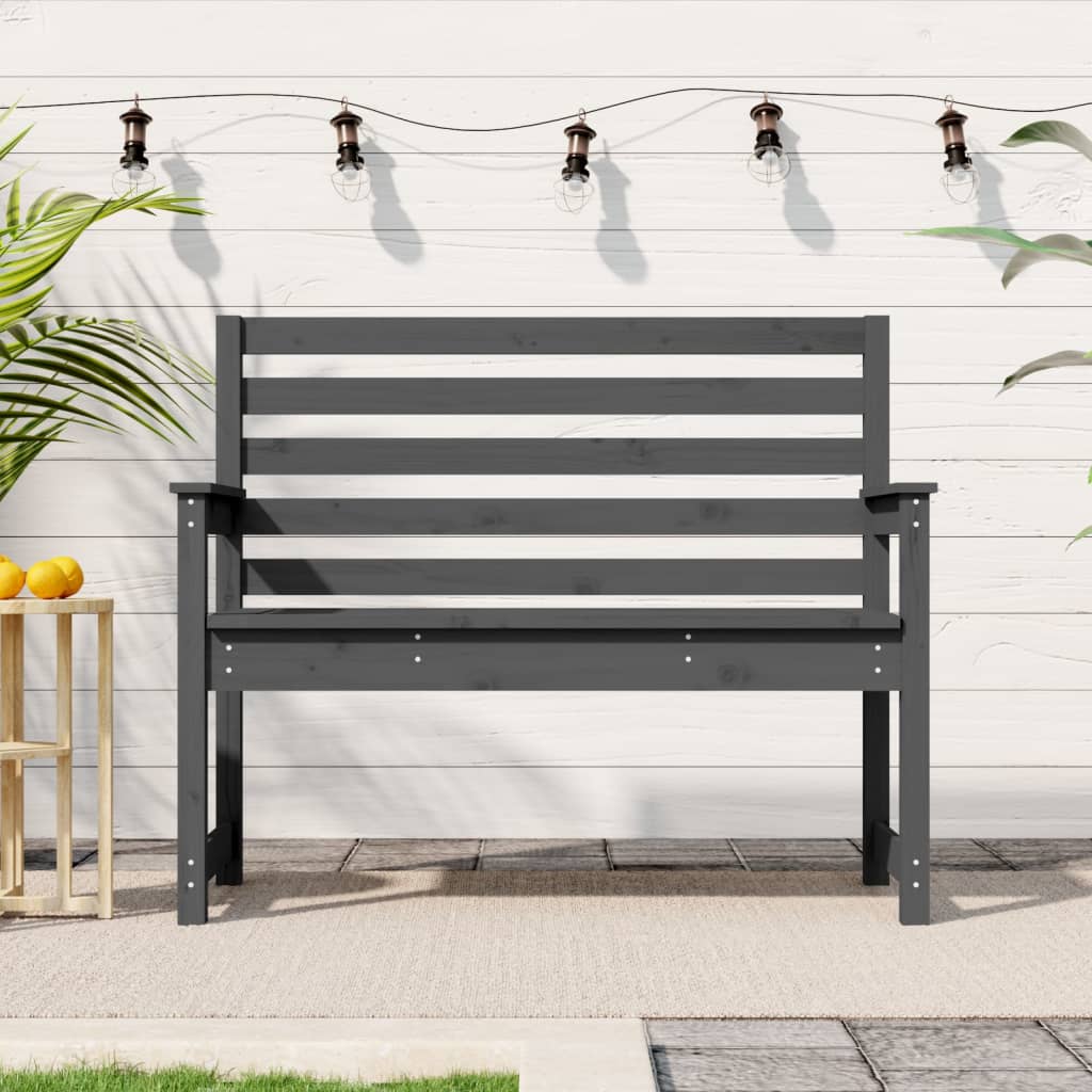 Banc de jardin gris 109x48x91,5 cm bois massif de pin