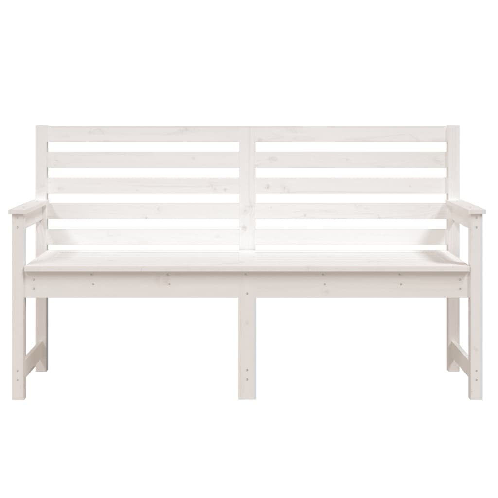 Banc de jardin blanc 159,5x48x91,5 cm bois massif de pin