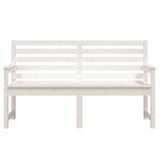 Banc de jardin blanc 159,5x48x91,5 cm bois massif de pin