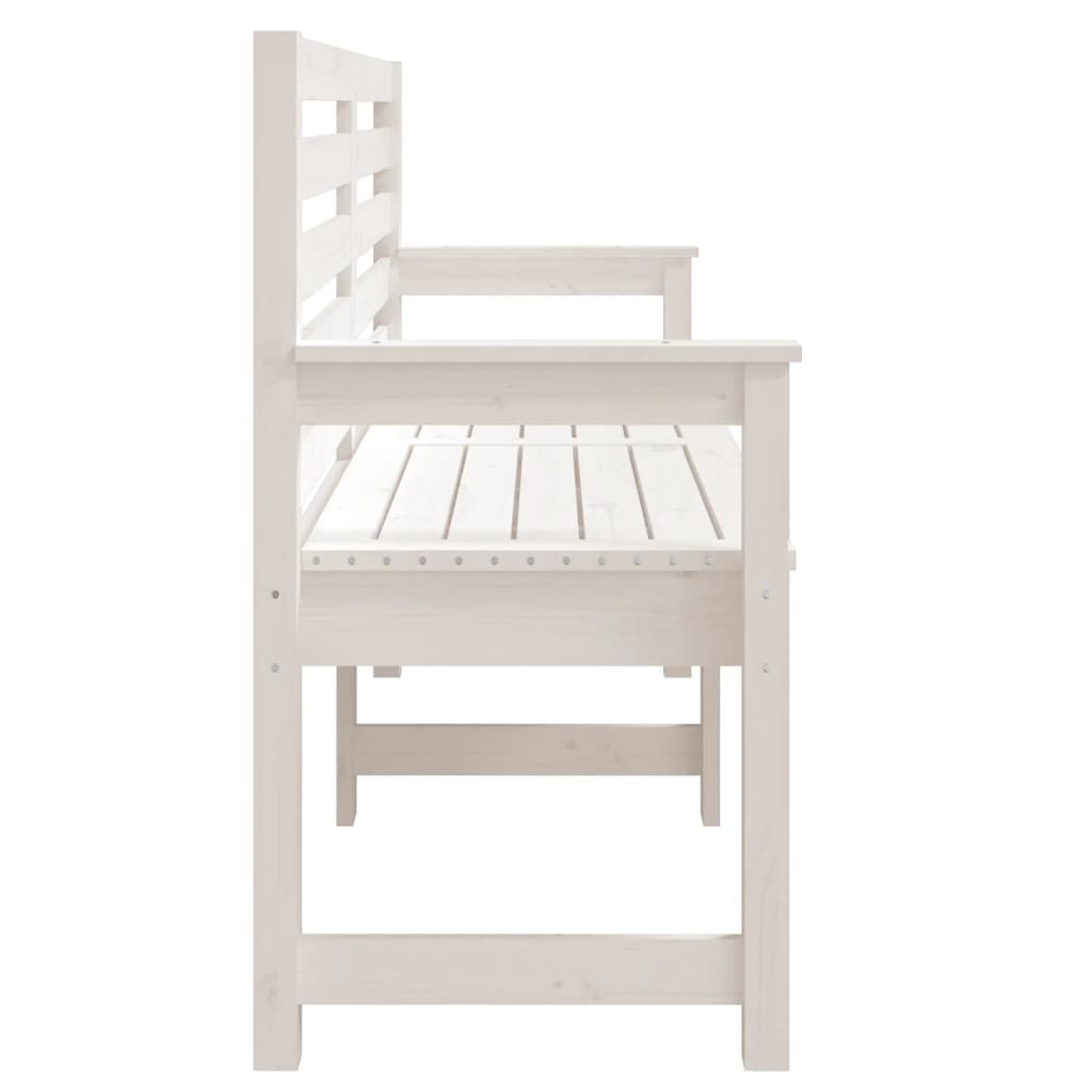 Banc de jardin blanc 159,5x48x91,5 cm bois massif de pin