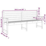 Banc de jardin 203,5x48x91,5 cm bois massif de pin