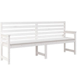 Banc de jardin blanc 203,5x48x91,5 cm bois massif de pin