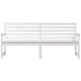 Banc de jardin blanc 203,5x48x91,5 cm bois massif de pin