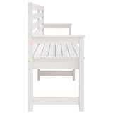 Banc de jardin blanc 203,5x48x91,5 cm bois massif de pin