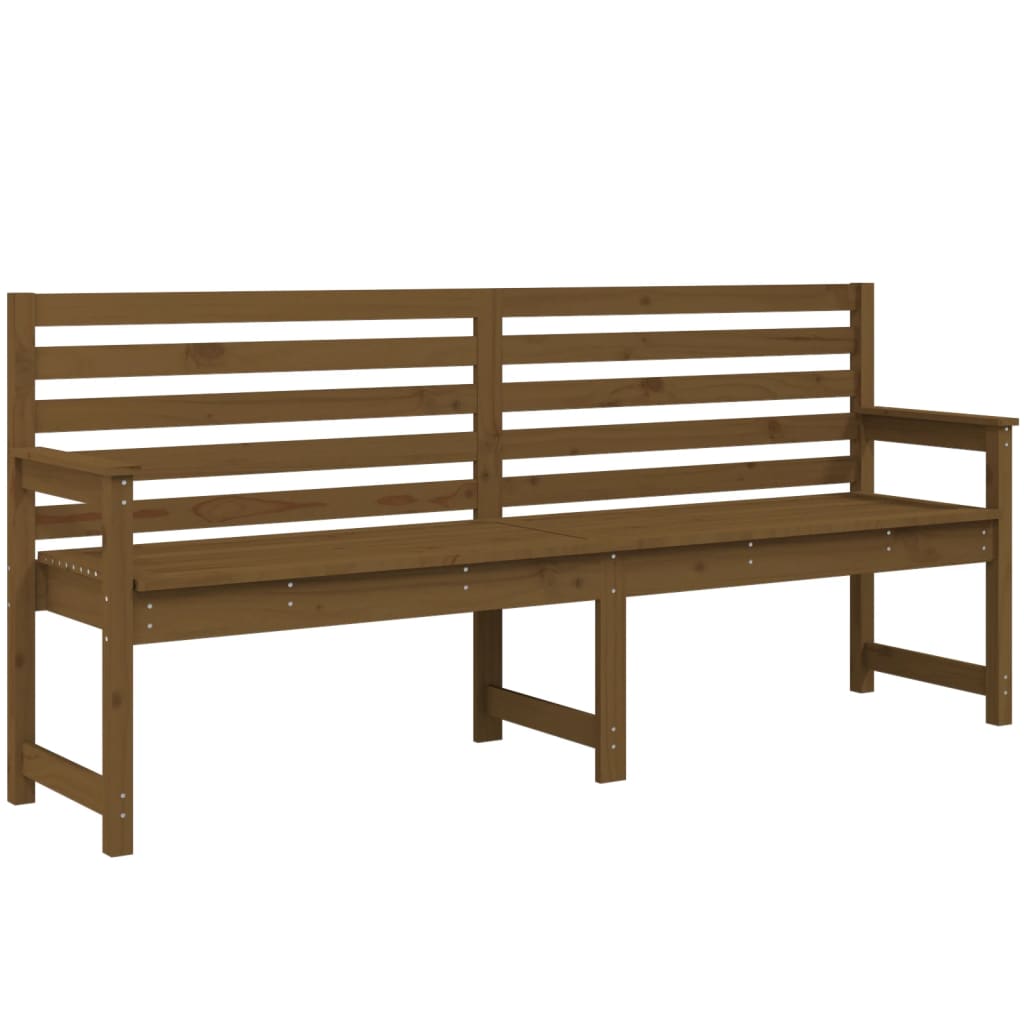 Banc de jardin marron miel 203,5x48x91,5 cm bois de pin massif