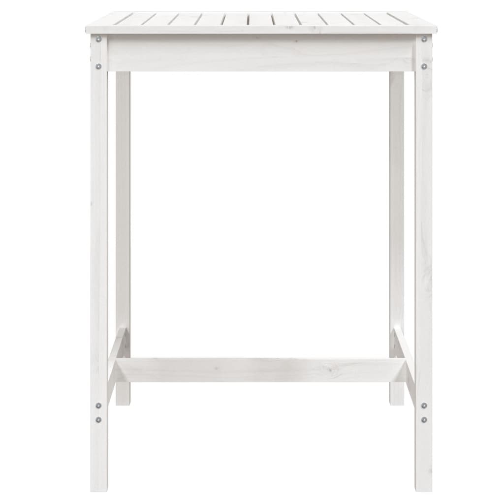 Table de jardin blanc 82,5x82,5x110 cm bois massif de pin