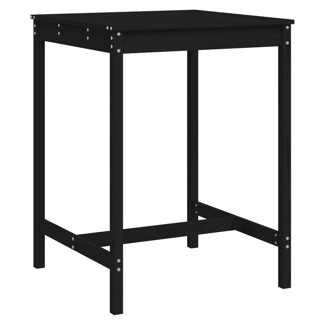 Table de jardin noir 82,5x82,5x110 cm bois massif de pin