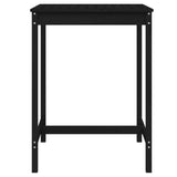 Black garden table 82.5x82.5x110 cm solid pine wood