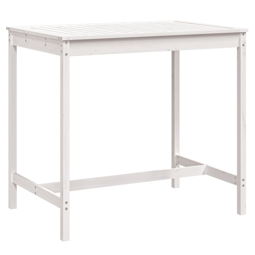 Table de jardin blanc 121x82,5x110 cm bois massif de pin