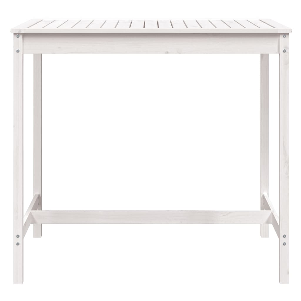 Table de jardin blanc 121x82,5x110 cm bois massif de pin