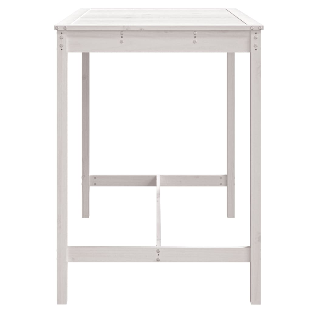 Table de jardin blanc 121x82,5x110 cm bois massif de pin