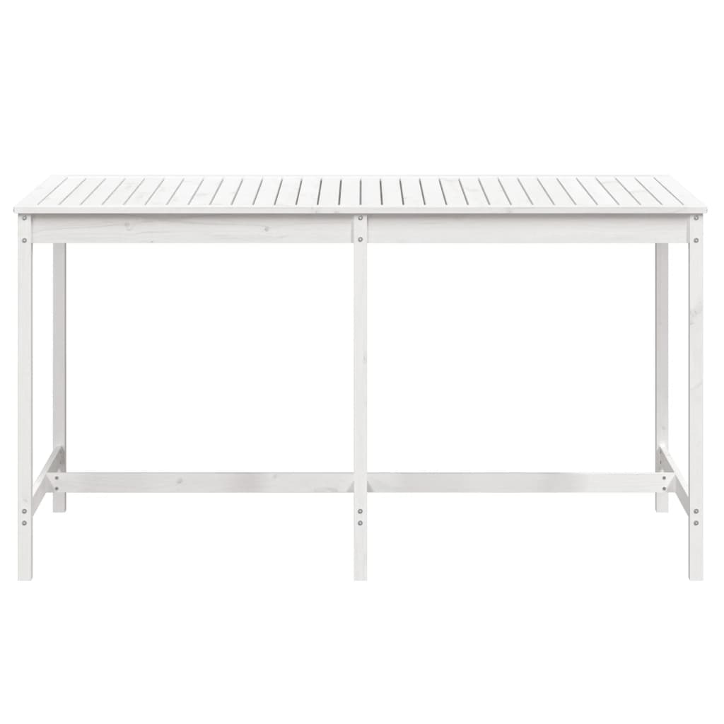 Table de jardin blanc 203,5x90x110 cm bois massif de pin