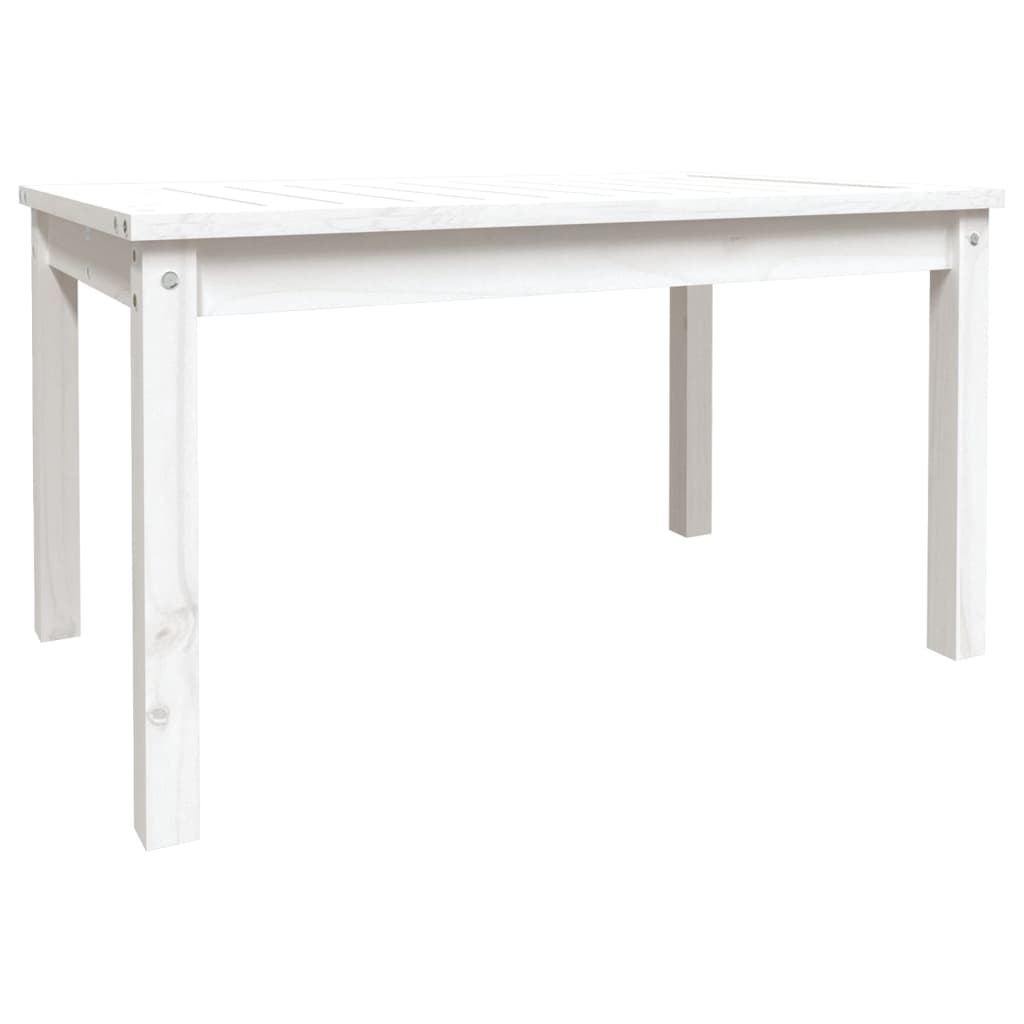 Table de jardin blanc 82,5x50,5x45 cm bois massif de pin