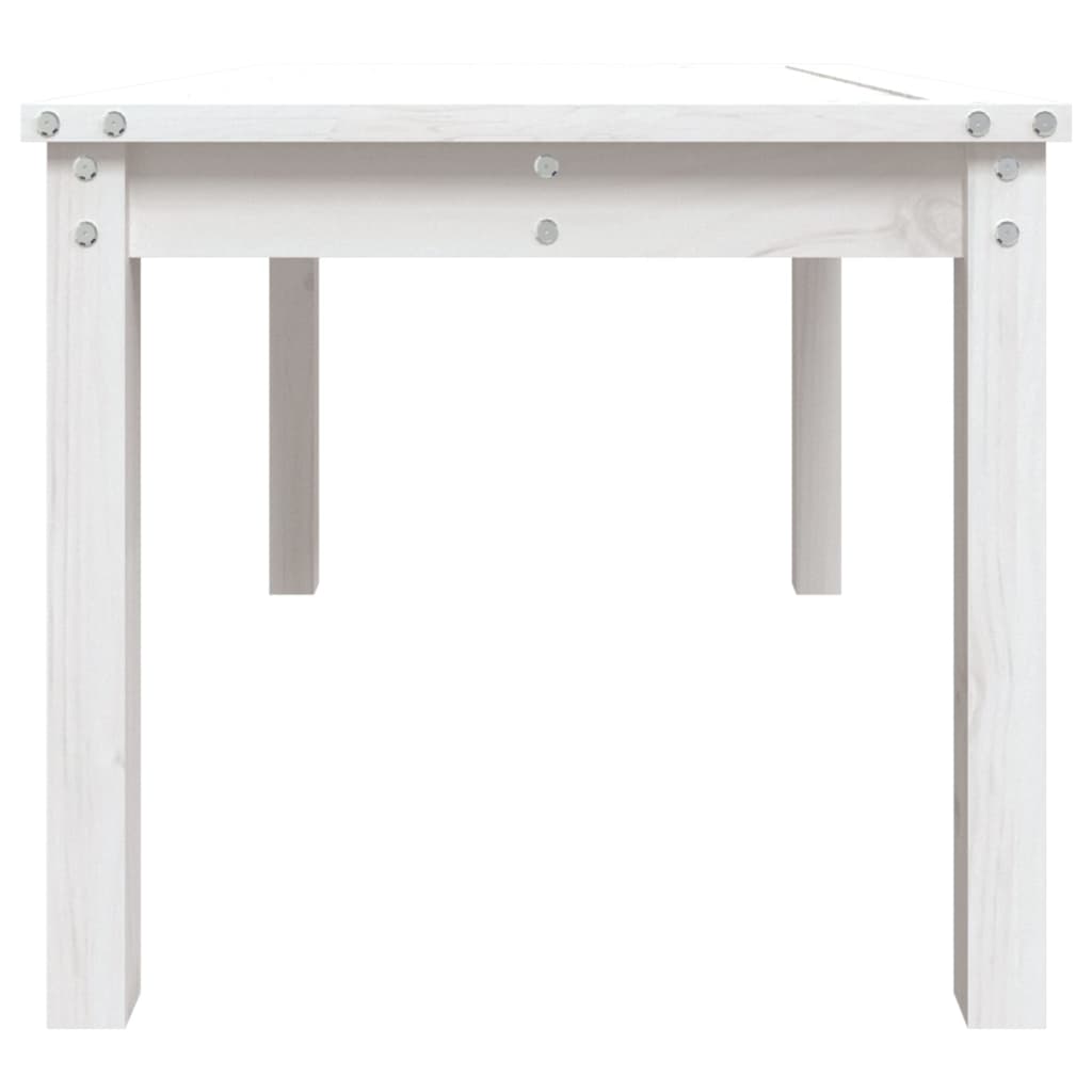 Table de jardin blanc 82,5x50,5x45 cm bois massif de pin